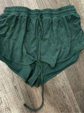 Women's Forest Green Drawstring Lounge Shorts forever 21 short suede faux suede